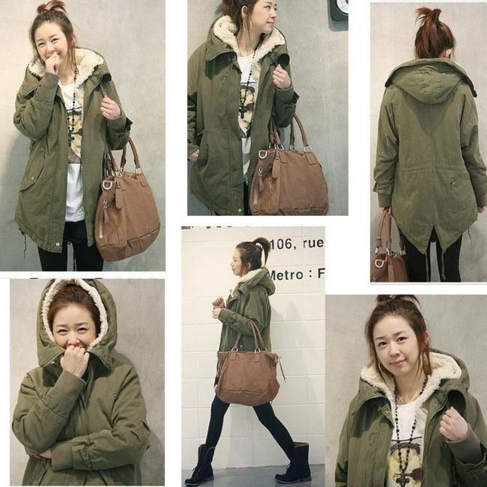 Green Sherpa-Lined Coat